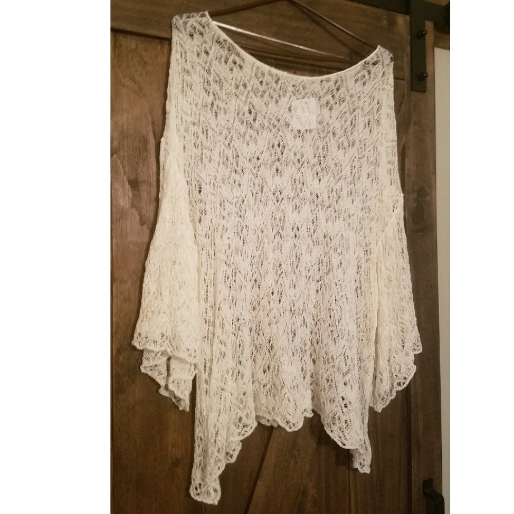 NWT Free People Lace Type Thin Blouse Boho Medium
